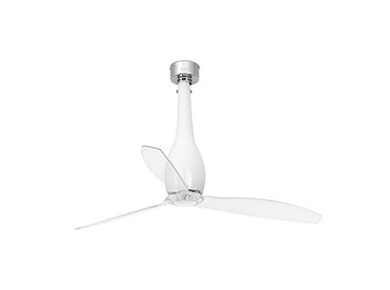 ETERFAN Ventilador de techo blanco/brillo transparente con motor DC