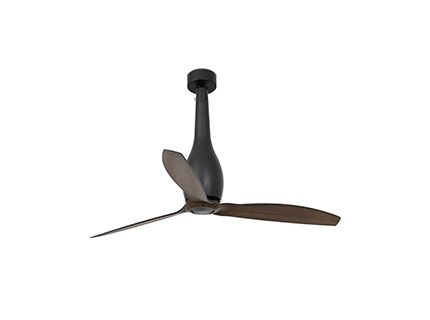 ETERFAN Ventilador de techo negro mate/madera con motor DC